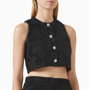 Amie Embroidered Crop Top in Lace